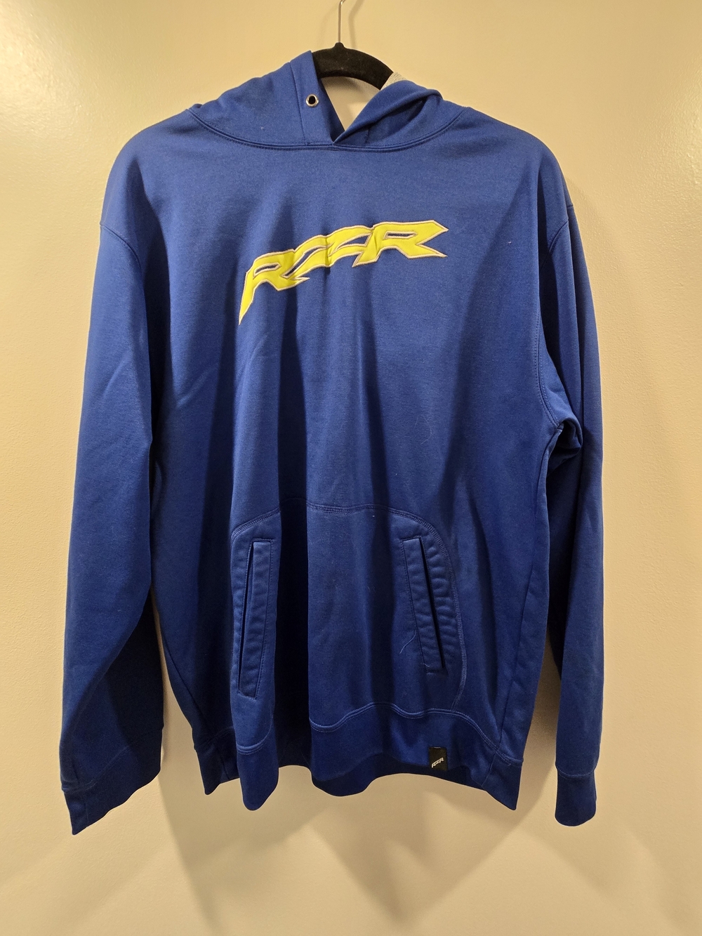 Men's Royal Blue Pullover Hoodie with Yellow RZR Chest Logo